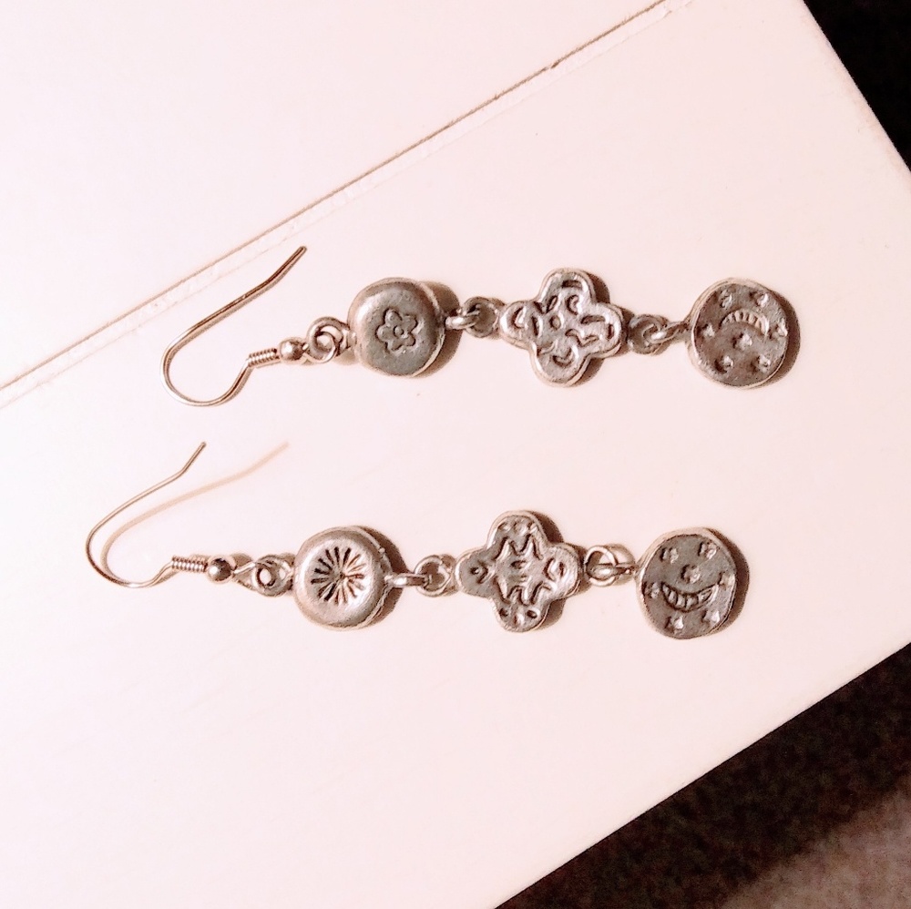Fun Dangle Earrings 3 tier disc drop